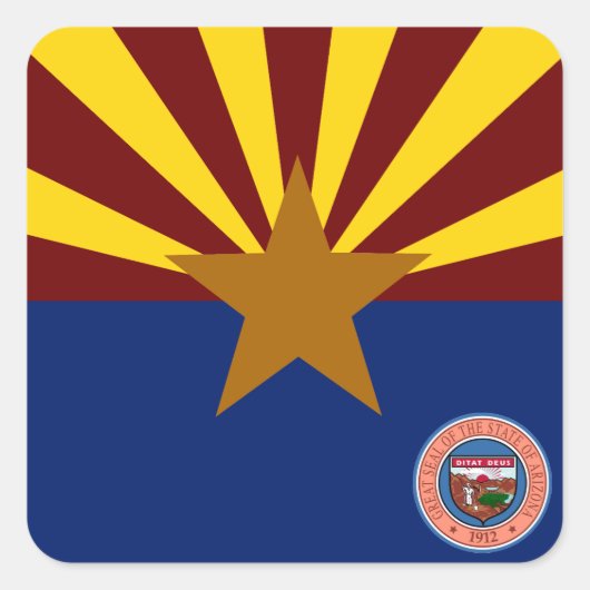 Arizona vlag vierkante sticker (Voorkant)