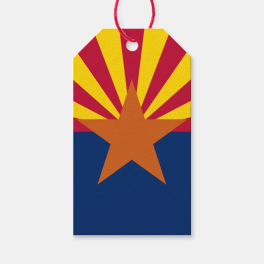 Arizona Vlag: Zetting Star Sun, The Copper State Cadeaulabel (Voorkant)