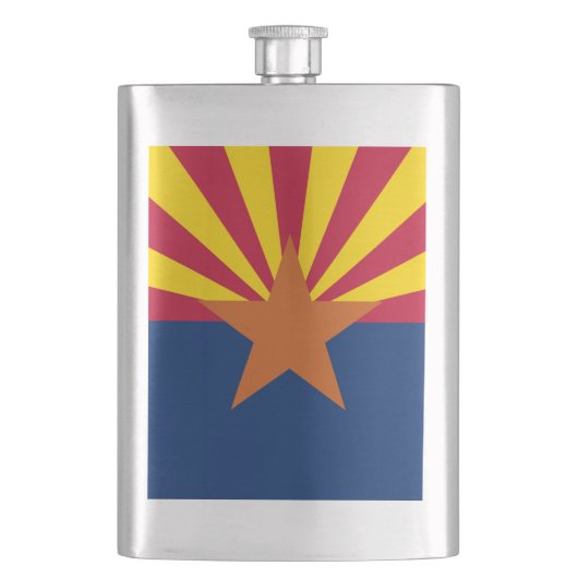 Arizona Vlag: Zetting Star Sun, The Copper State Flacon (Voorkant)