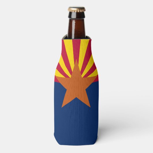 Arizona Vlag: Zetting Star Sun, The Copper State Flesjeskoeler (Fles Voorkant)