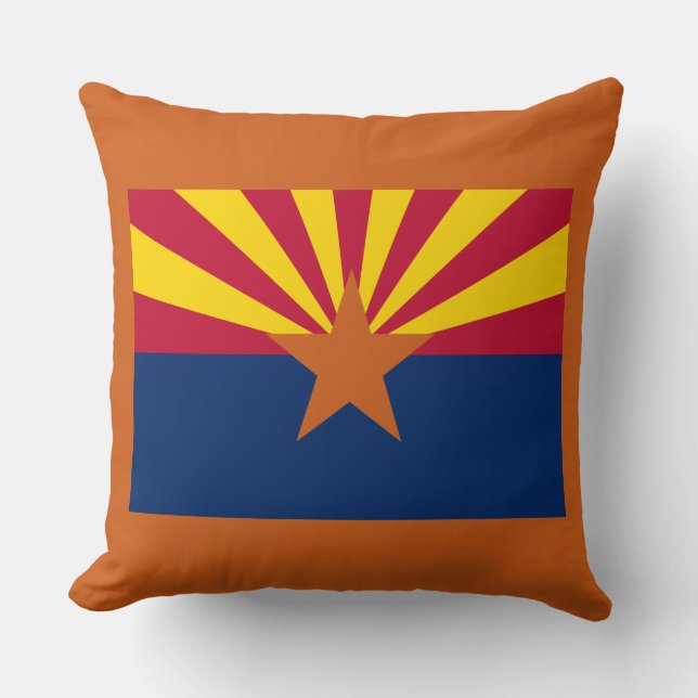 Arizona Vlag: Zetting Star Sun, The Copper State Kussen (Voorkant)