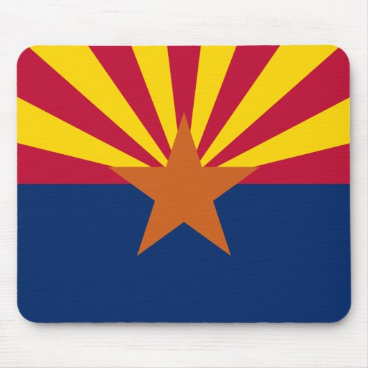 Arizona Vlag: Zetting Star Sun, The Copper State Muismat (Voorkant)