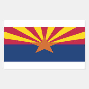 Arizona Vlag: Zetting Star Sun, The Copper State Rechthoekige Sticker