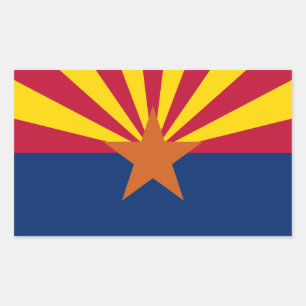 Arizona Vlag: Zetting Star Sun, The Copper State Rechthoekige Sticker