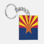 Arizona Vlag: Zetting Star Sun, The Copper State Sleutelhanger (Voorkant Links)
