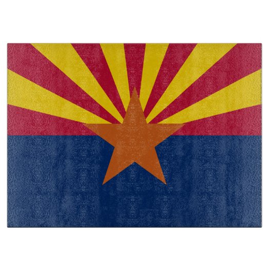 Arizona Vlag: Zetting Star Sun, The Copper State Snijplank (Voorkant)