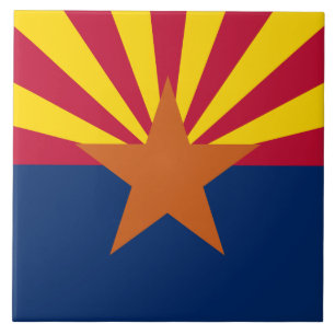 Arizona Vlag: Zetting Star Sun, The Copper State Tegeltje