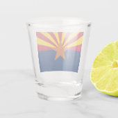 Arizona Vlag: Zetting Ster Zon, The Copper State Shot Glas (Achterkant)