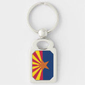 Arizona Vlag: Zetting Ster Zon, The Copper State Sleutelhanger (Voorkant)