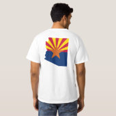 Arizona Vlagkleuren Kaart Vorm T-shirt (Achterkant volledig)