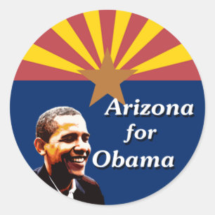 Arizona voor Obama State Flag Design Ronde Sticker
