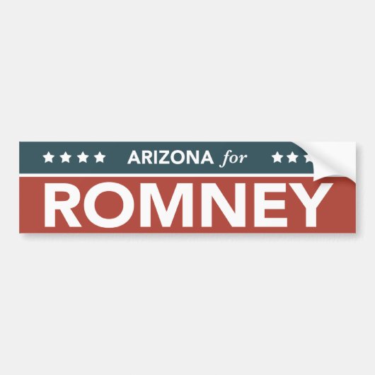 Arizona Voor Romney Ryan Bumpersticker 2012 (Voorkant)
