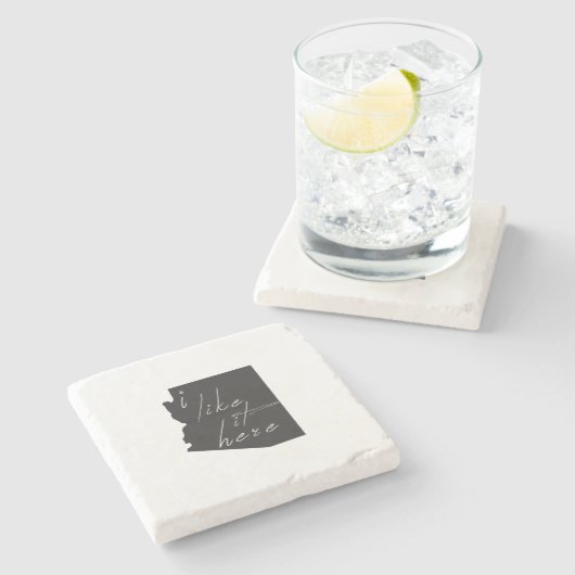 Arizona vormde het leuk hier zwart karton stenen onderzetter (Zijkant)