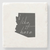 Arizona vormde het leuk hier zwart karton stenen onderzetter (Voorkant)