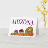Arizona Waterverf Pumpkins Thanksgiving Card Kaart (Gele Bloem)