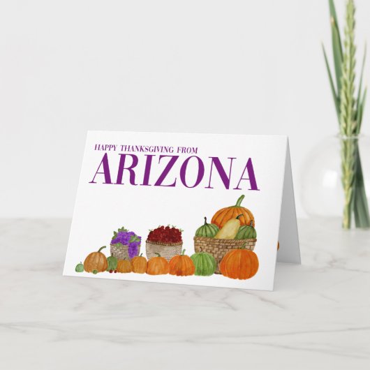 Arizona Waterverf Pumpkins Thanksgiving Card Kaart (Voorkant)