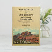 Arizona Wedding Invitation  midden-eeuw Kaart (Staand voorkant)