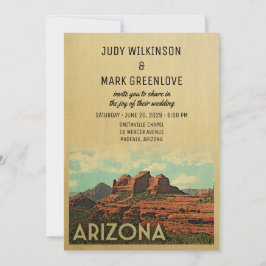 Arizona Wedding Invitation  midden-eeuw Kaart