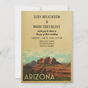 Arizona Wedding Invitation  midden-eeuw Kaart