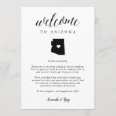 Arizona Wedding Welcome Letter & Itinerary (Voorkant)