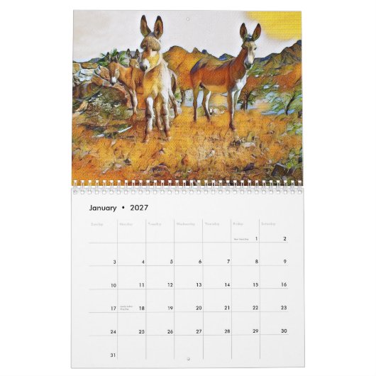 Arizona Wild Burro 2022 Agenda Kalender (Jan 2027)