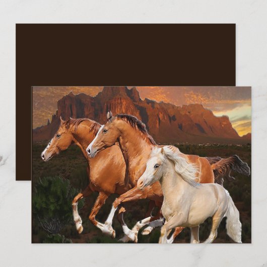 Arizona Wild paarden Bedankkaart (Voorkant / Achterkant)