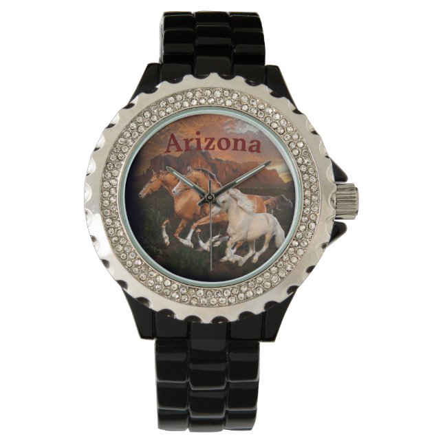 Arizona Wild paarden Horloge (Voorkant)