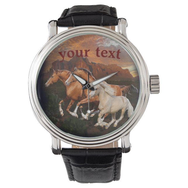 Arizona Wild paarden Horloge (Voorkant)
