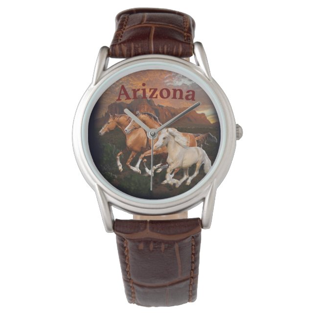 Arizona Wild paarden Horloge (Voorkant)
