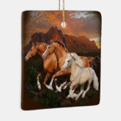 Arizona Wild paarden Keramisch Ornament (Rechts)