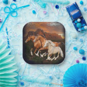 Arizona Wild paarden Papieren Bordje (Feest)
