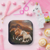 Arizona Wild paarden Papieren Bordje (Feest)