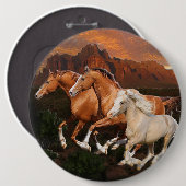 Arizona Wild paarden Ronde Button 6,0 Cm (Voorkant /achterkant)