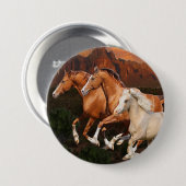 Arizona Wild paarden Ronde Button 7,6 Cm (Voorkant /achterkant)