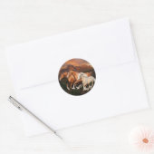 Arizona Wild paarden Ronde Sticker (Envelop)