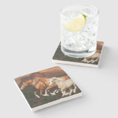 Arizona Wild paarden Stenen Onderzetter (Zijkant)