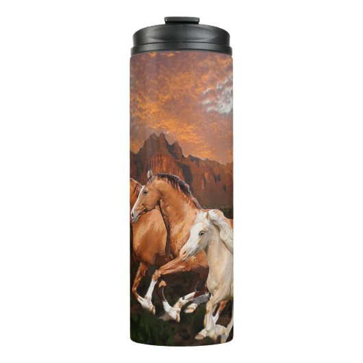 Arizona Wild paarden Thermosbeker (Voorkant)