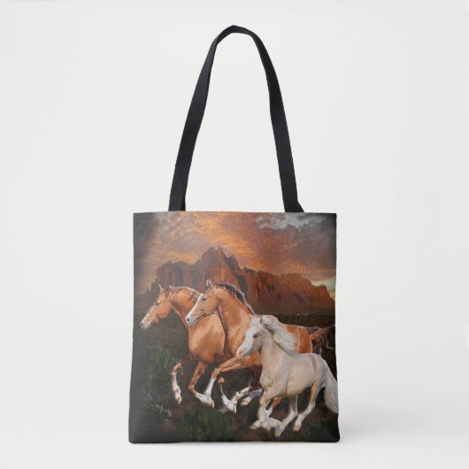 Arizona Wild paarden Tote Bag (Voorkant)