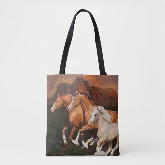 Arizona Wild paarden Tote Bag (Voorkant)