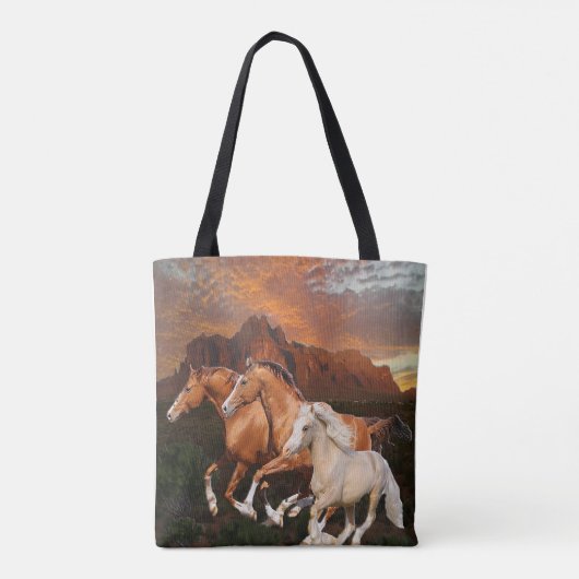 Arizona Wild paarden Tote Bag (Achterkant)