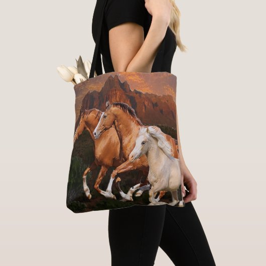 Arizona Wild paarden Tote Bag (Dichtbij)