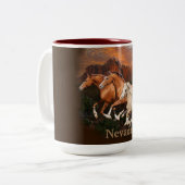 Arizona Wild paarden Tweekleurige Koffiemok (Voorkant links)