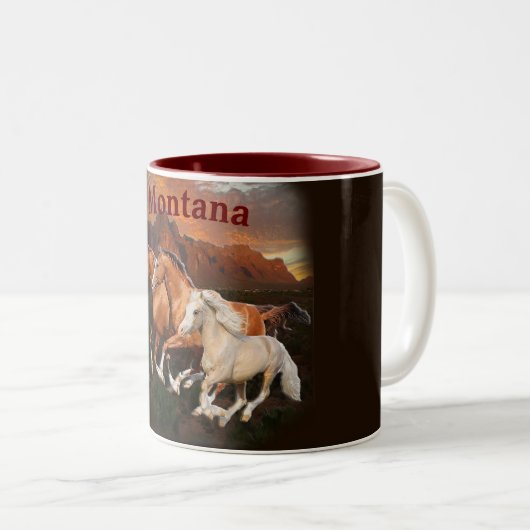 Arizona Wild paarden Tweekleurige Koffiemok (Voorkant rechts)