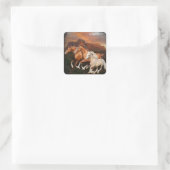 Arizona Wild paarden Vierkante Sticker (Tas)