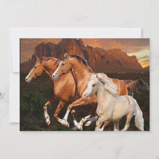 Arizona wilde paarden bedankkaart (Voorkant)