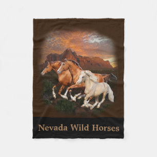 Arizona wilde paarden fleece deken