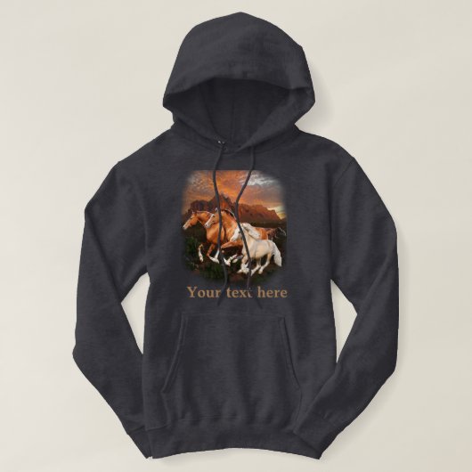 Arizona wilde paarden hoodie (Design voorkant)