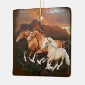 Arizona wilde paarden keramisch ornament (Links)