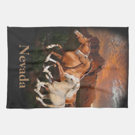 Arizona wilde paarden theedoek (Horizontaal)
