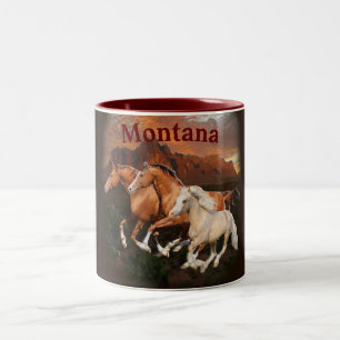Arizona wilde paarden tweekleurige koffiemok